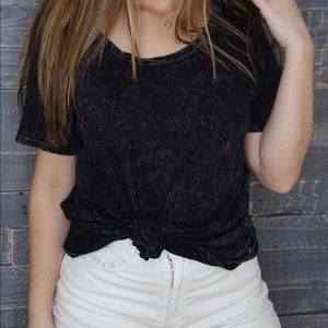 Black Acid Washed T shirt